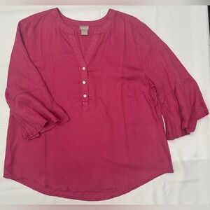 Chico's Tencel Fuchsia Blouse